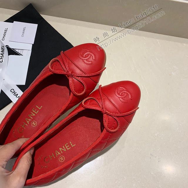 Chanel女鞋 香奈兒頂級芭蕾舞鞋 Chanel羊皮舒適平底鞋  naq1064
